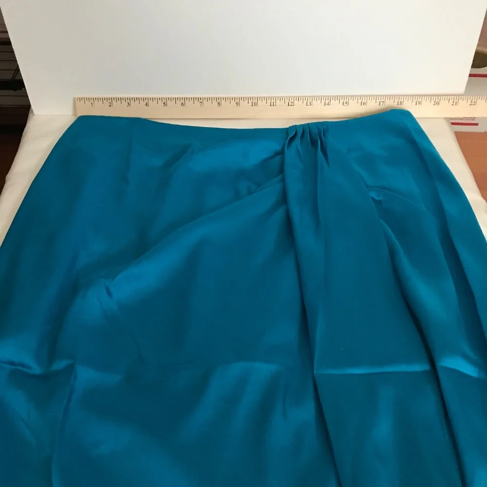J. CREW Satin Sarong Skirt Turquoise Blue NWT Women’s Plus Size 16